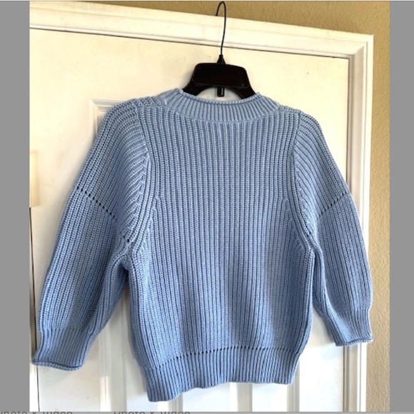 FRAME Puff-Sleeve Chunky Ribbed Knit Cotton/Cashmere Sweater NWOT/sz XS - Picture 13 of 15